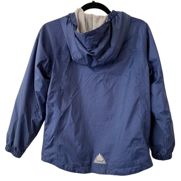 LL Bean Blue Water Resistant Fleece Lined Full Zip LongSleeve Jacket w/Hoodie-10 - Picture 2 of 8